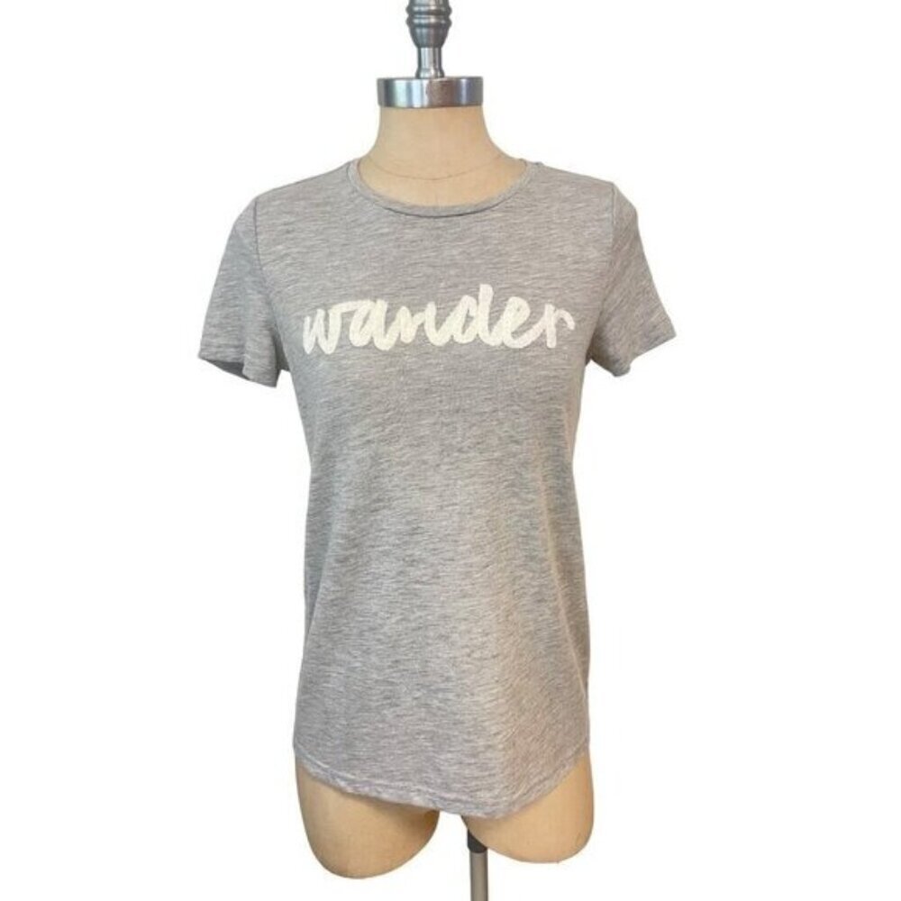 Pure Navy Gray Cotton Blend Wander Tee Shirt US small